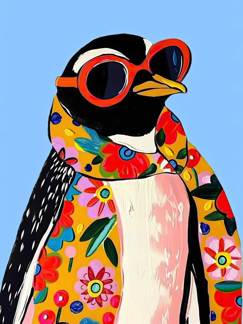 Moda Pinguino poster con telaio in alluminio da DaarbyN