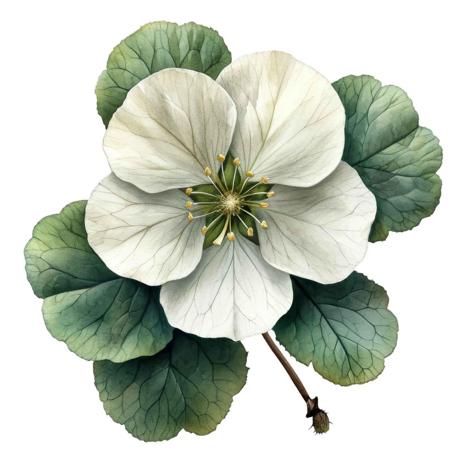Bloem van de witte zuring canvas met Baklijst van Bold Blooms