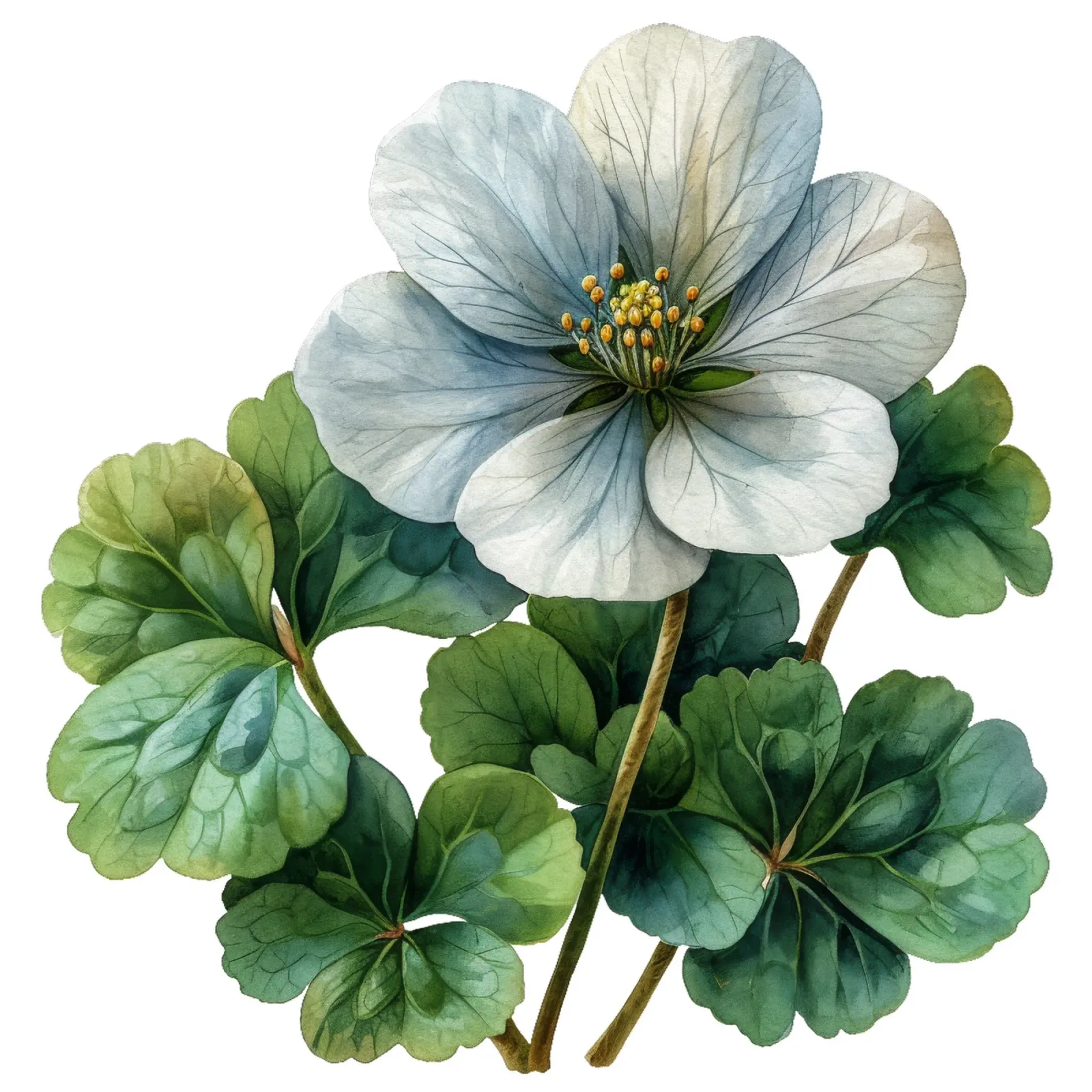 Bloem van de witte zuring canvas met Baklijst van Bold Blooms