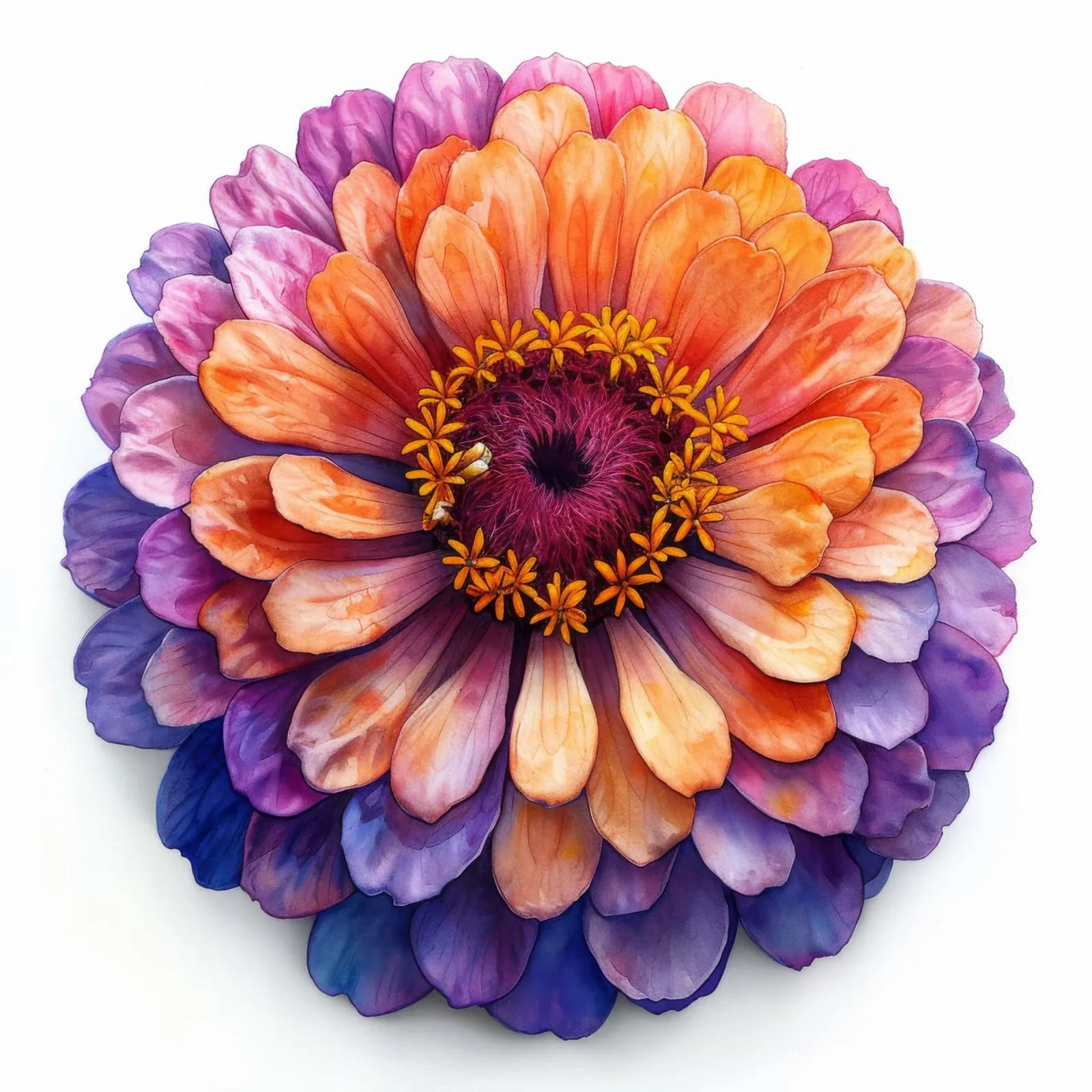 Zinnia Elegans Fiore poster con telaio in alluminio da Bold Blooms