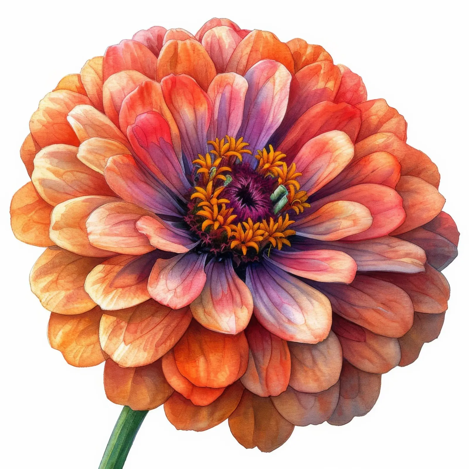 Zinnia Elegans Fiore poster con telaio in legno da Bold Blooms