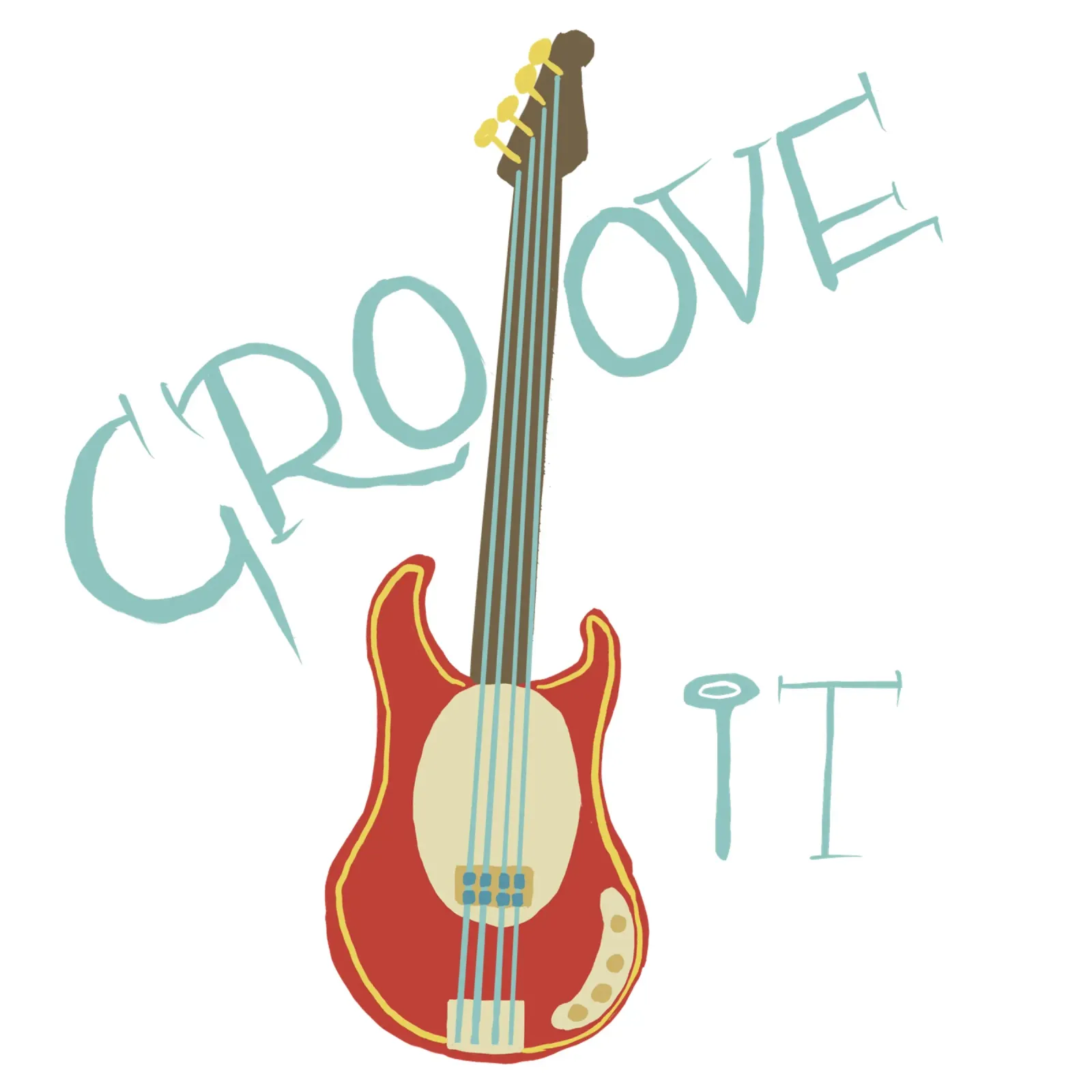 Groove it -Stylized Bass Art alluminio dibond da Christiane Luz Creativum