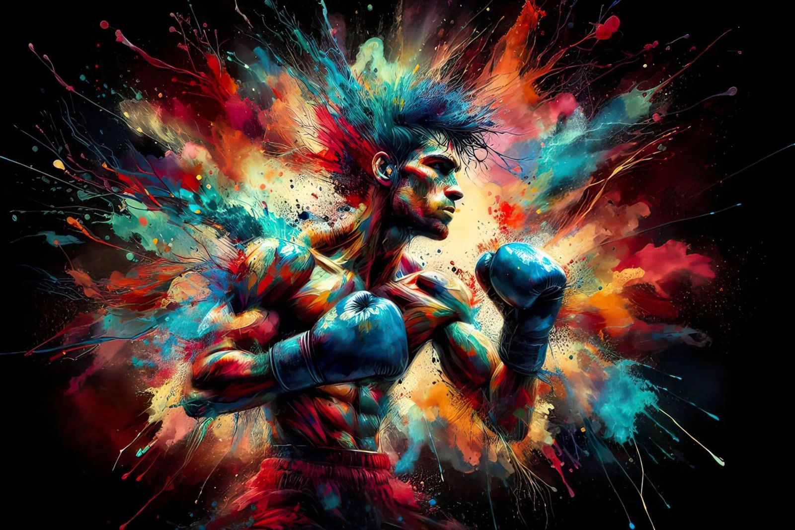 Boxer in Aquarell Poster von ARTVI-SHOP