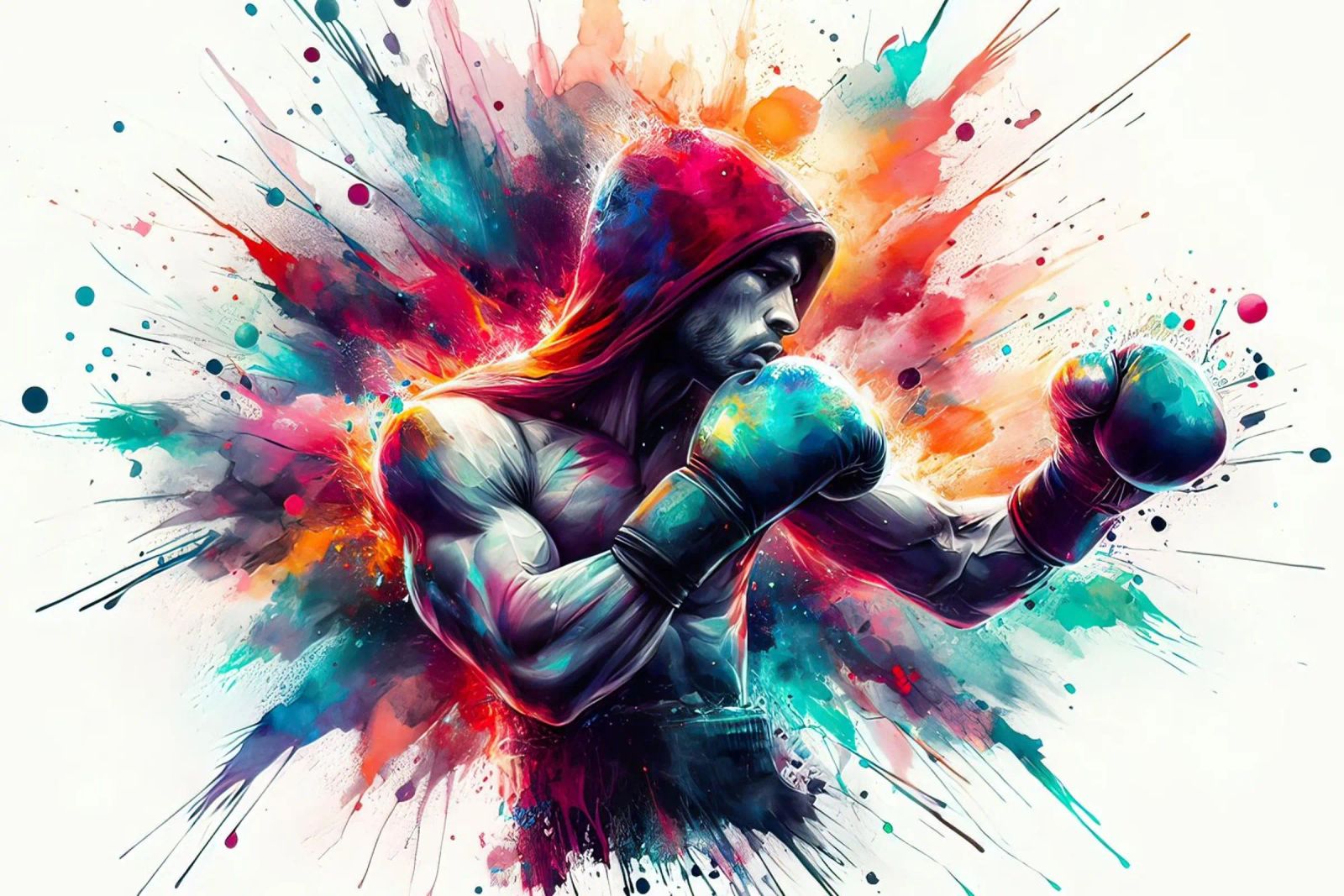 Boxer in Aquarell Poster von ARTVI-SHOP