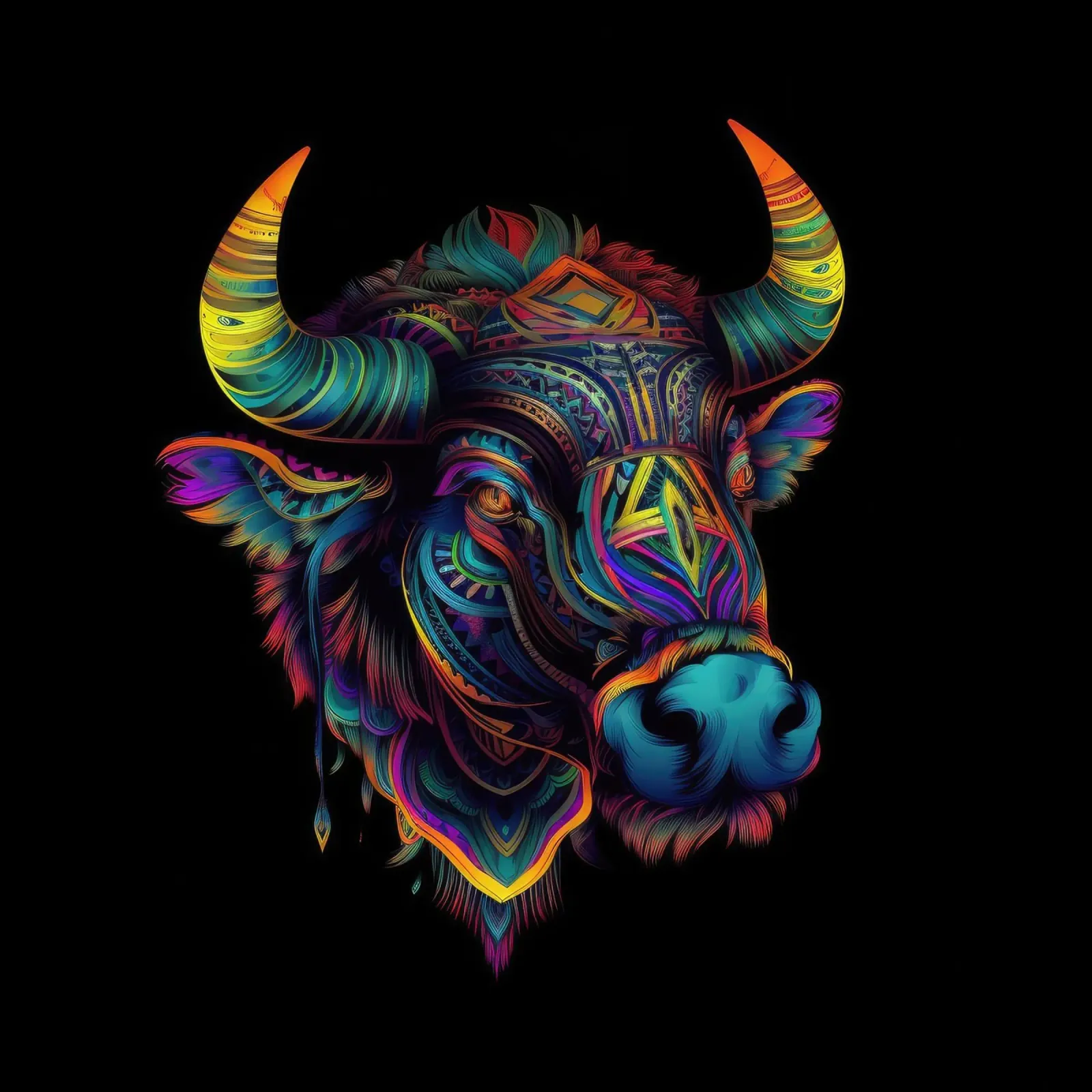 Bisonte Tatoo plexiglass da Animal Portraits