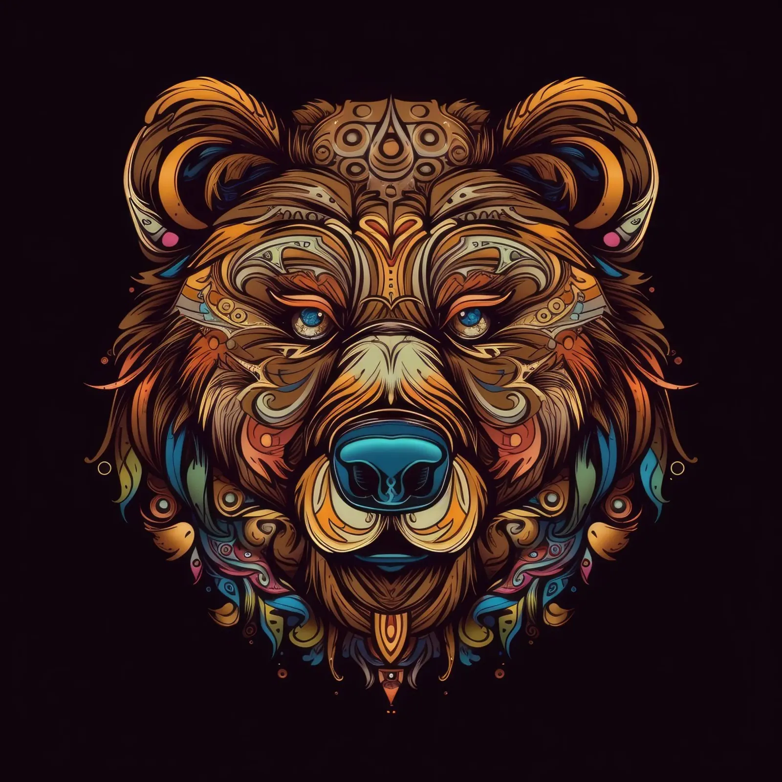 Tatoo Orso Marrone pellicola backlit da Animal Portraits