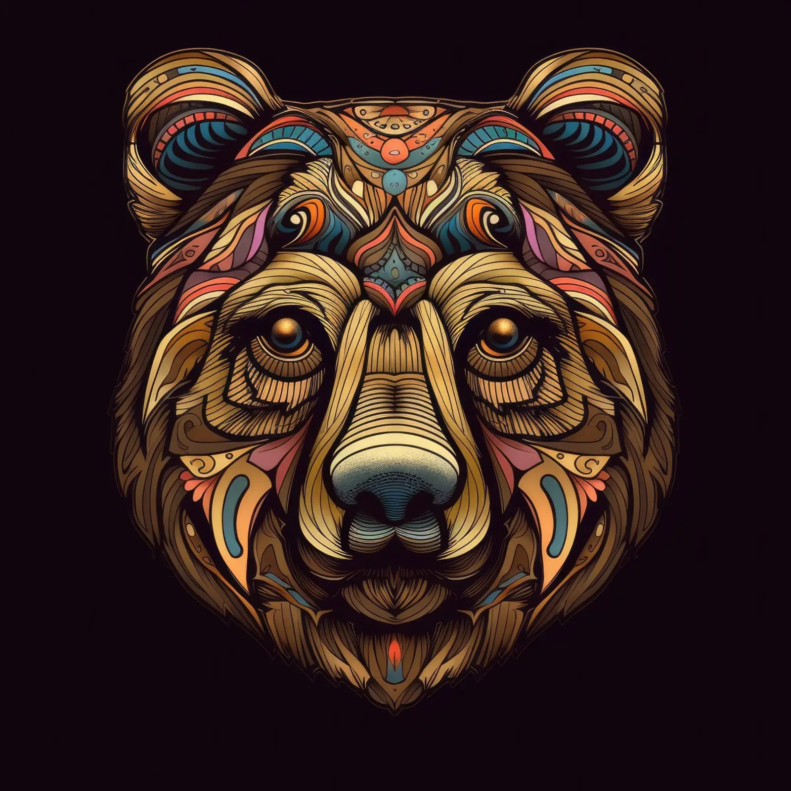 Tatoo Orso Marrone pellicola backlit da Animal Portraits