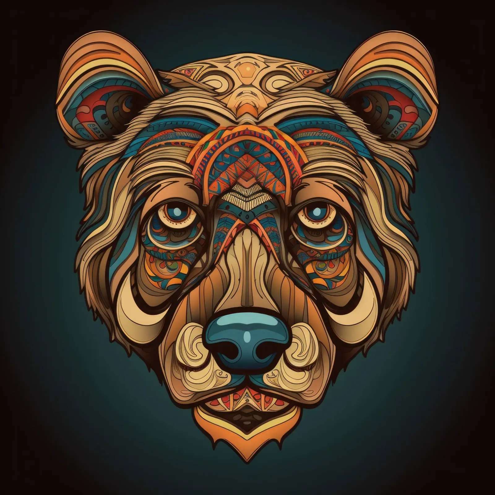 Tatoo Orso Marrone pellicola backlit da Animal Portraits