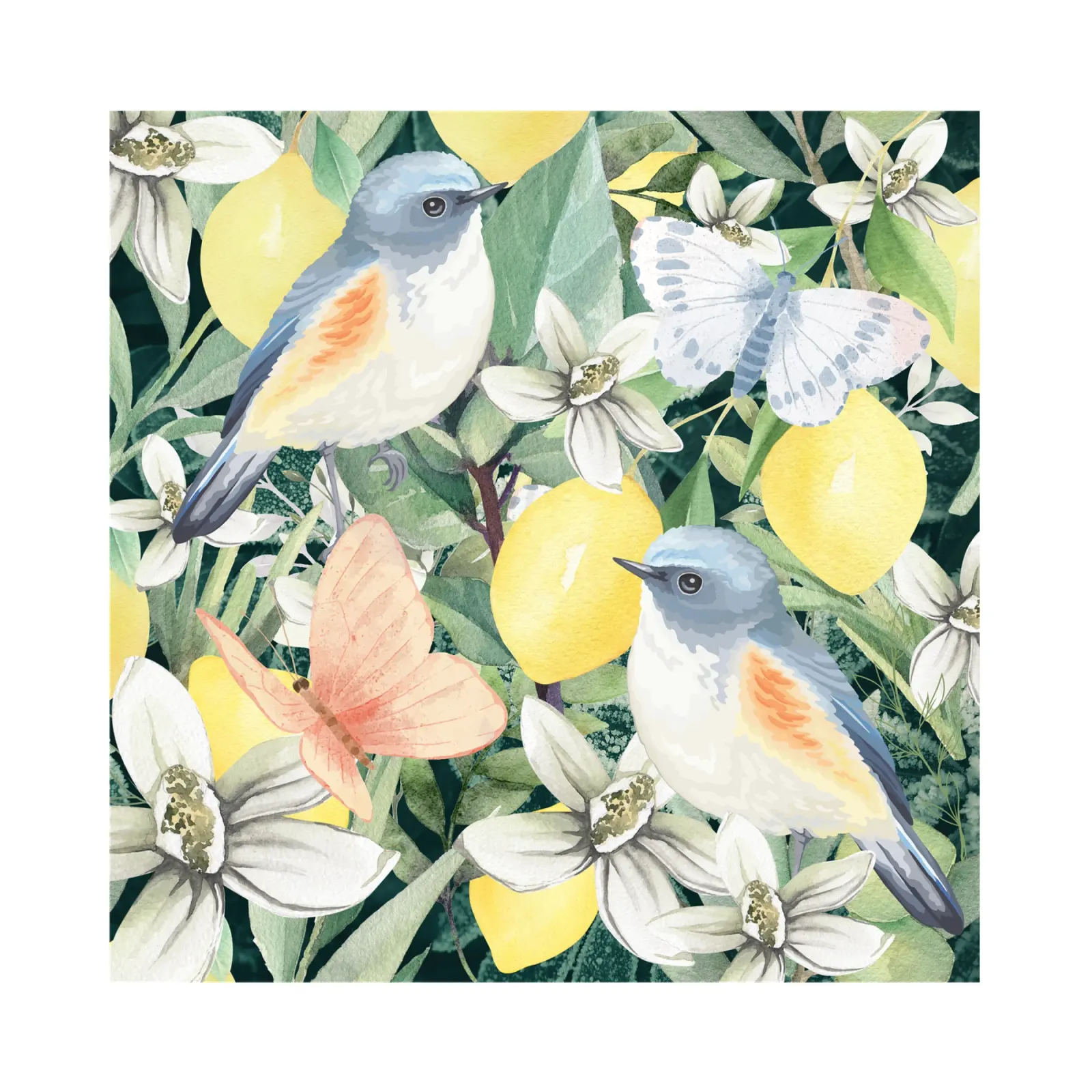 Birds in a Lemon Tree  and Flowers pellicola backlit da lovely lines