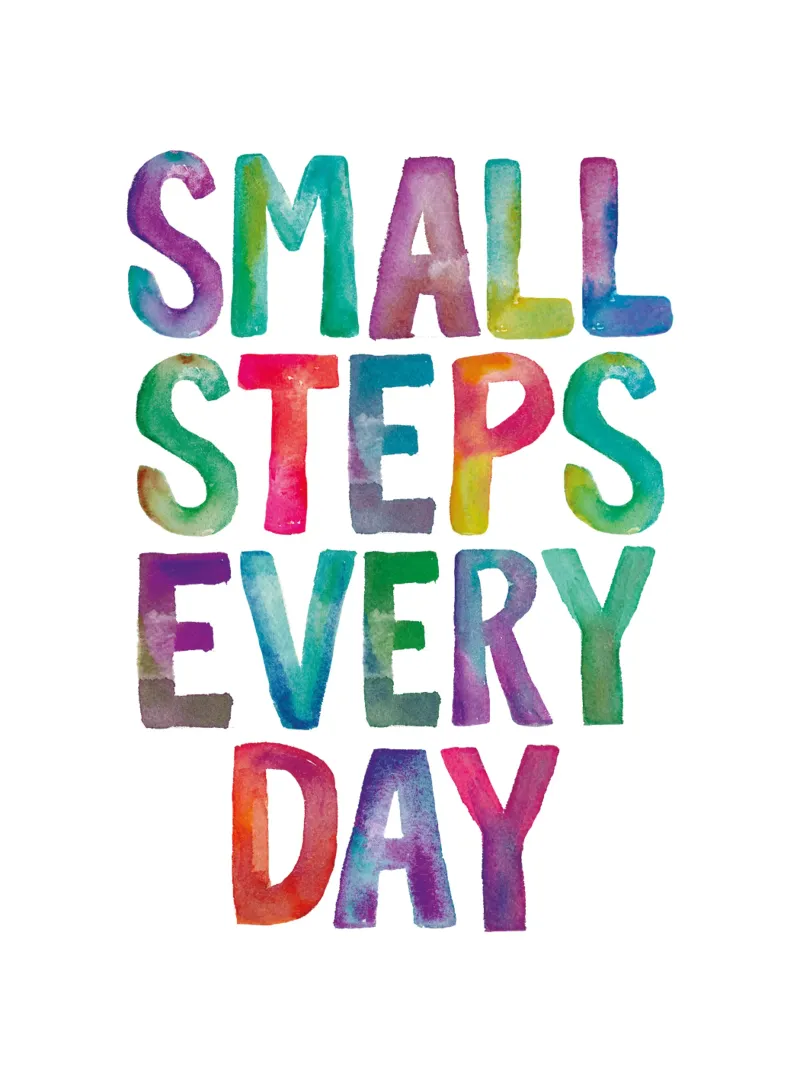 Small Steps Every Day Arc-en-ciel Unicorn Typographie Design hahnemühle de THE MOTIVATED TYPE