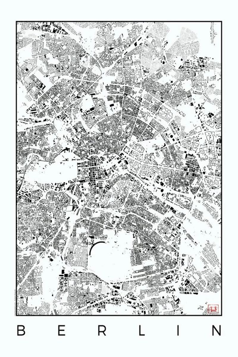 Berlin Map Schwarzplan Poster von Hubert Roguski
