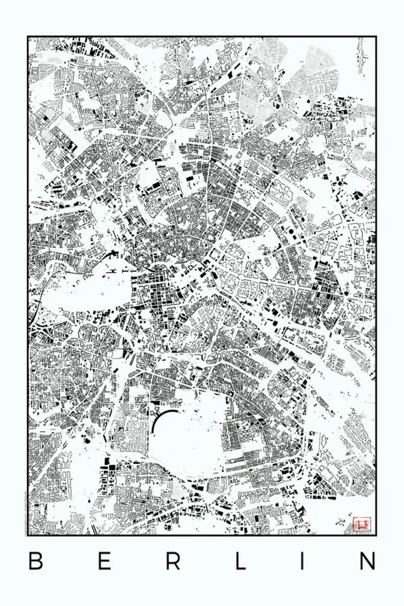 Berlin Map Schwarzplan plexiglass da Hubert Roguski