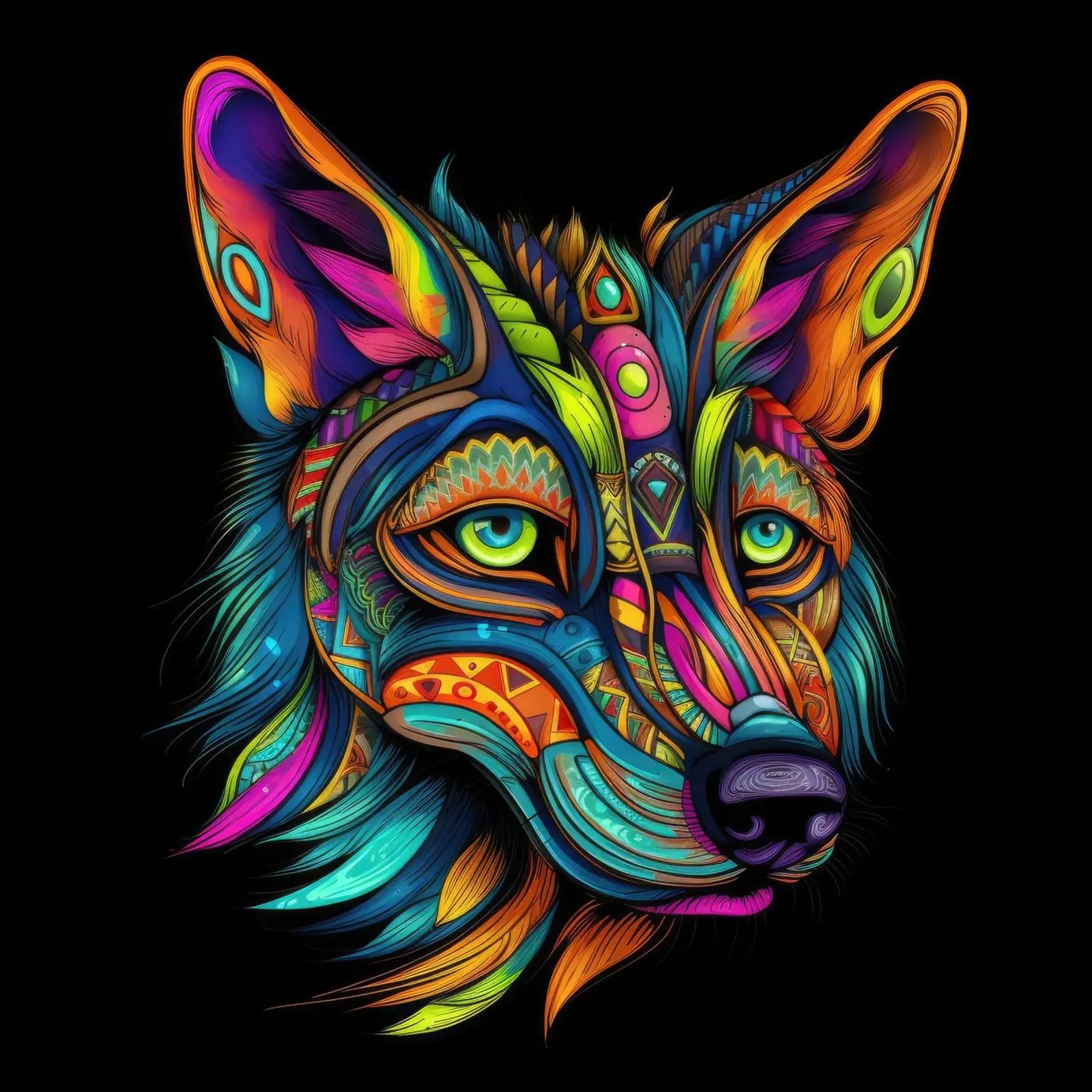 Tatoo Coyote pellicola backlit da Animal Portraits