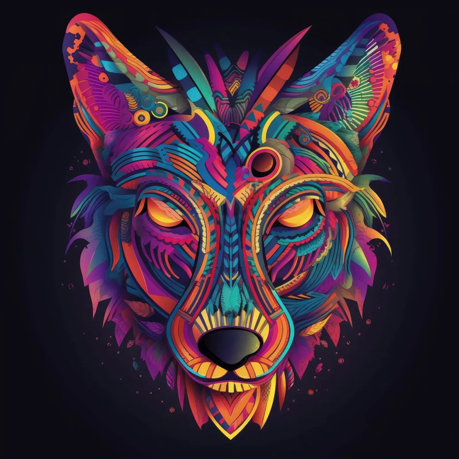 Tatoo Coyote pellicola backlit da Animal Portraits
