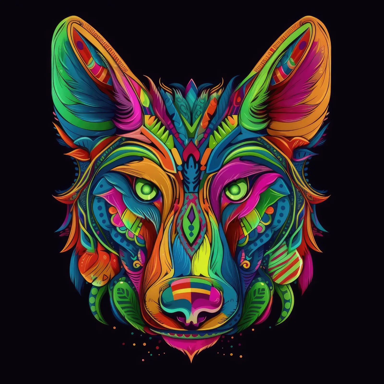 Tatoo Coyote pellicola backlit da Animal Portraits