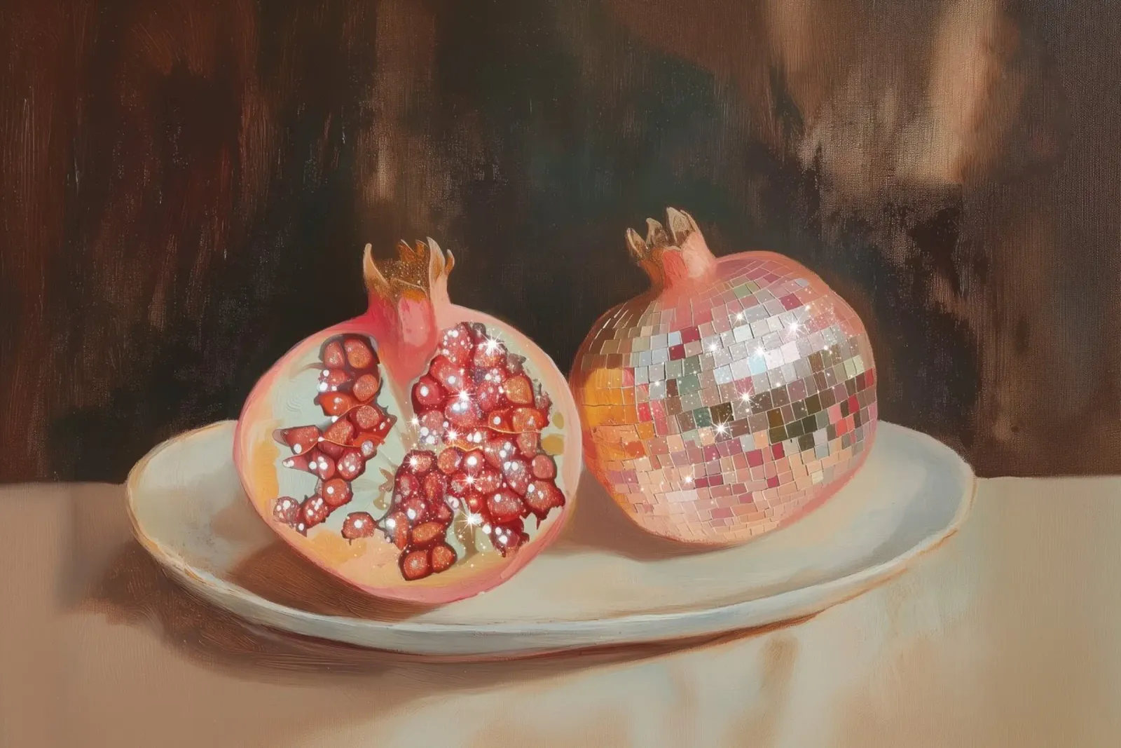 Disco Pomegranate Art pellicola backlit da Melloi Art Print