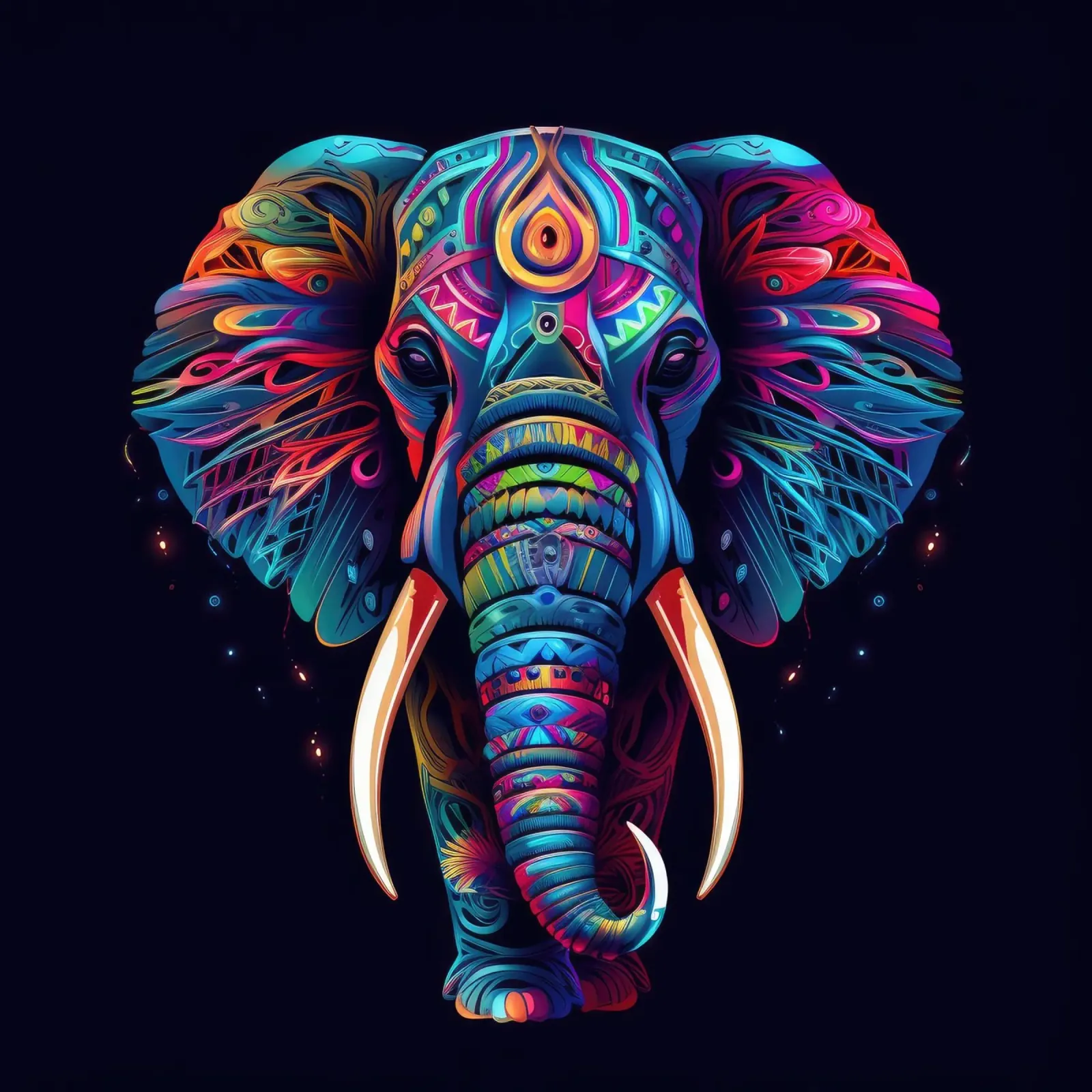 Tatoo Elefant Alu-Dibond von Animal Portraits