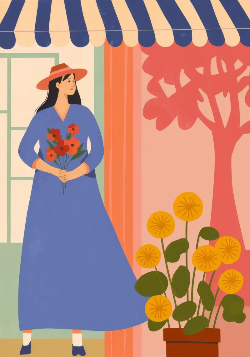 Bloemenwinkel Bezoek canvas met Baklijst van Kamera Obskura