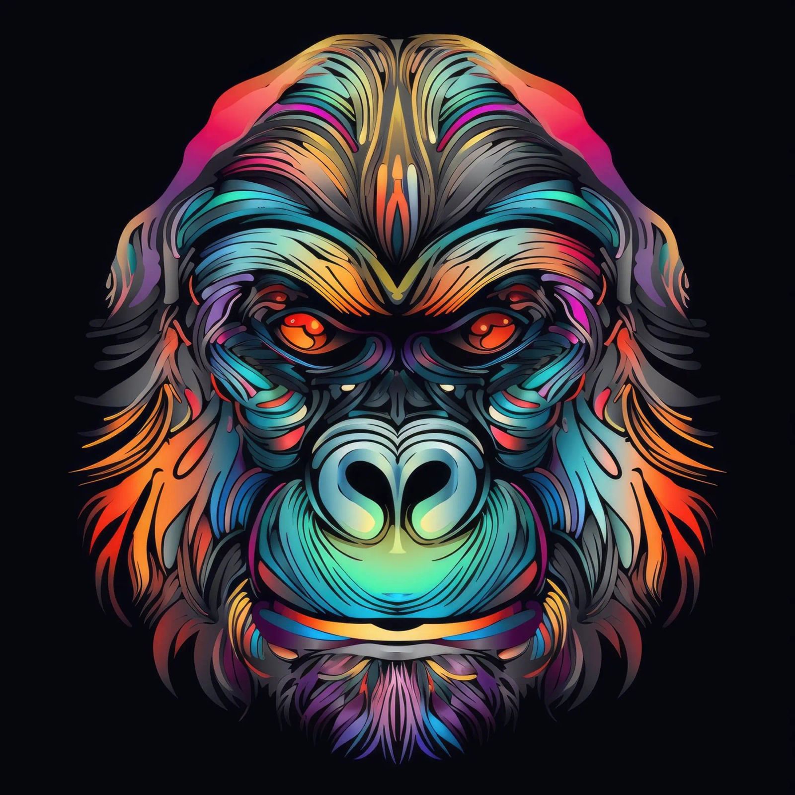Tatoo Gorilla pellicola backlit da Animal Portraits