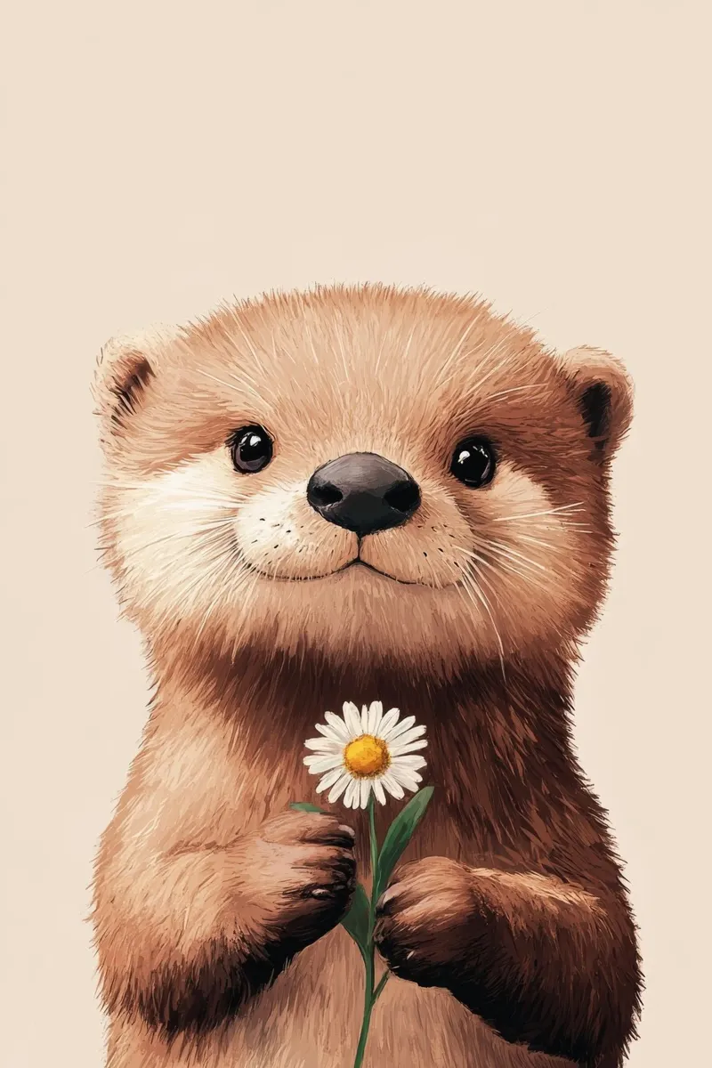 HeldIn #40: Otter mit Gänseblümchen im Frühling Hahnemühle von farbenhelden