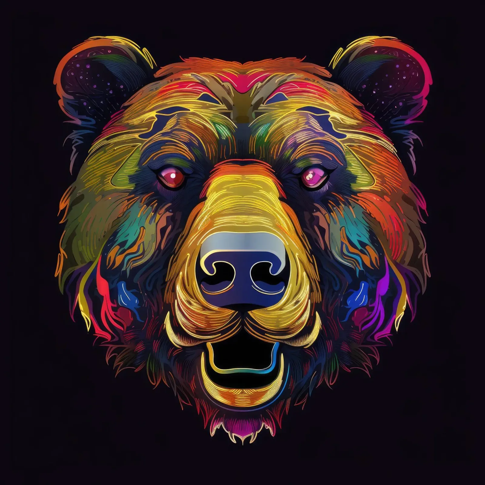 Tatoo orso grizzly pellicola backlit da Animal Portraits