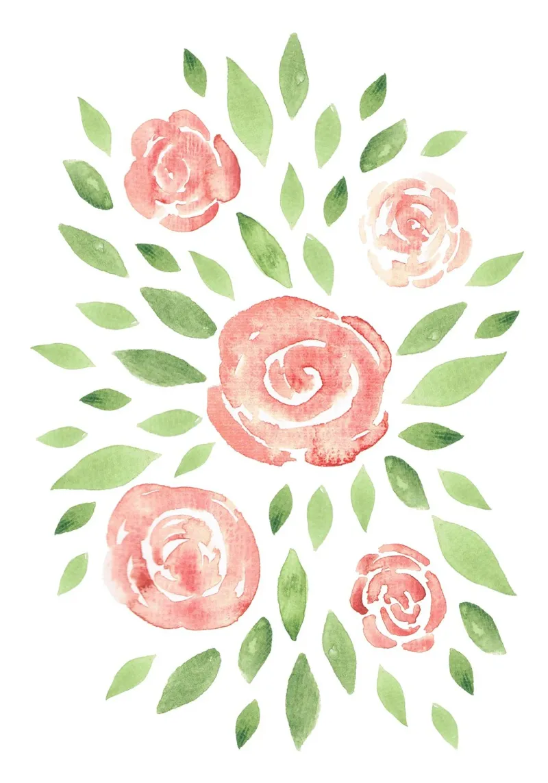 Rose blossom poster con telaio in alluminio da BAINAI