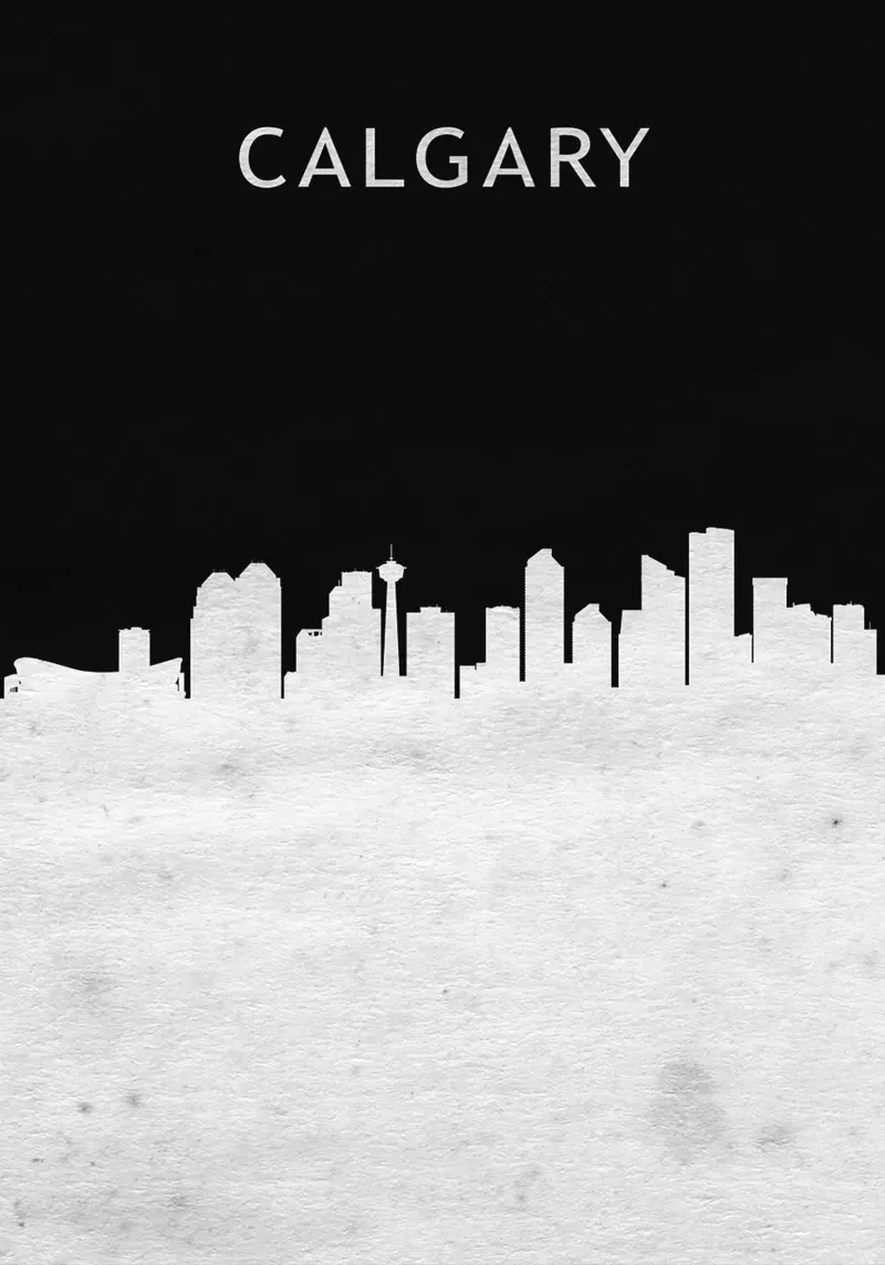 Calgary Canada poster con telaio in legno da Travelstudio