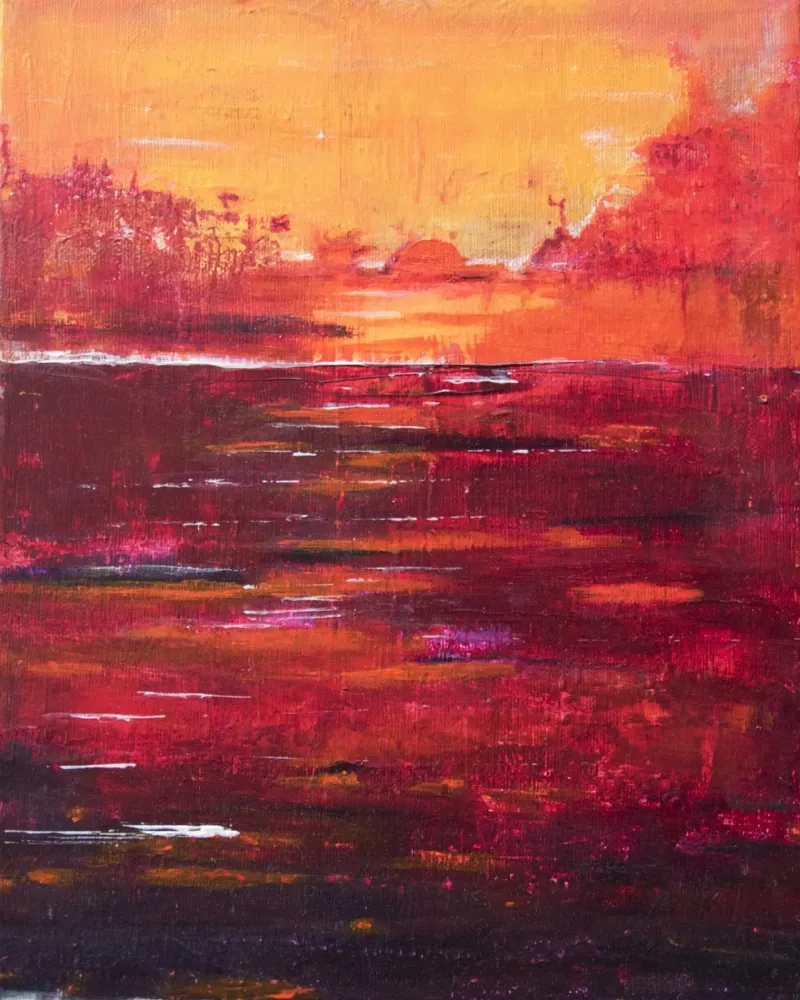 Sunset abstract canvas by Teresa André