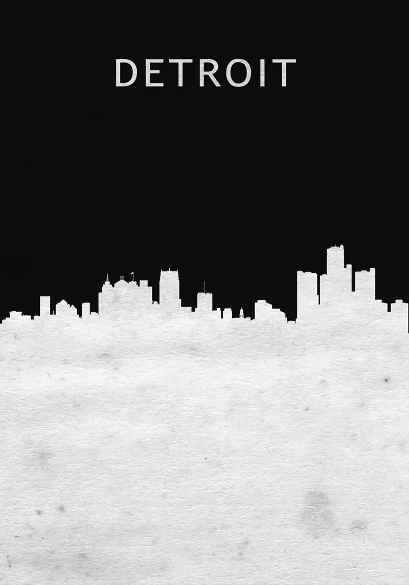 Detroit Michigan tela con Cornice a cassetta da Travelstudio