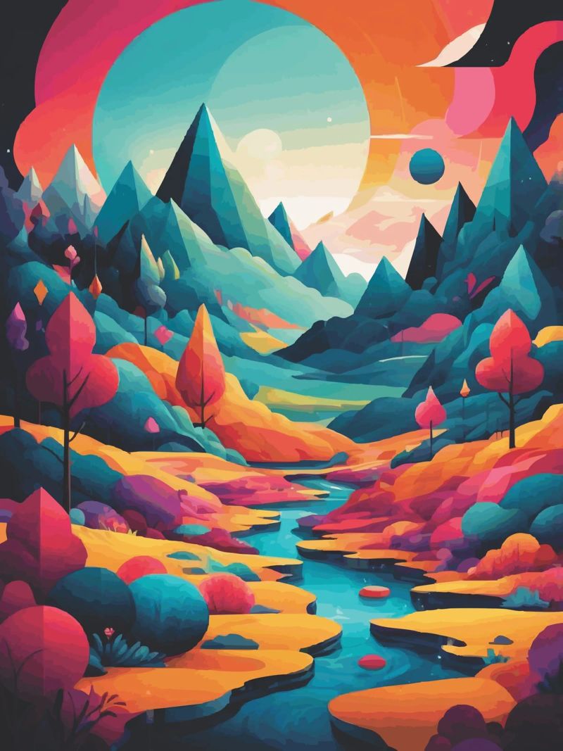 Chromatic Peaks: A Symphony of Color and Form poster by artdesign1985