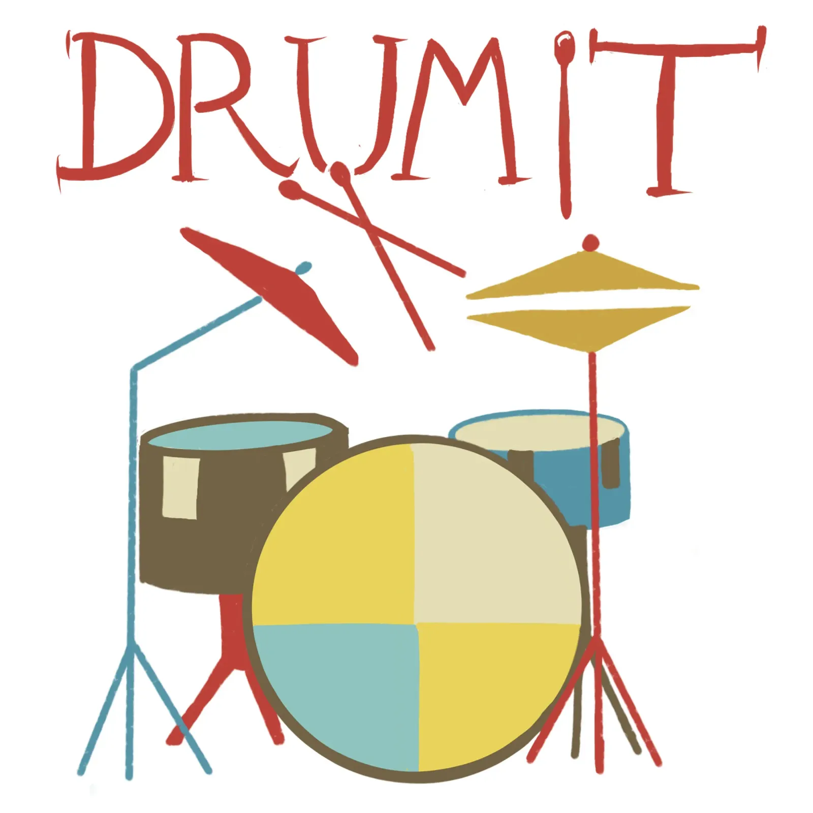 Drum it- minimalistisches Schlagzeug Design carta hahnemühle da Christiane Luz Creativum