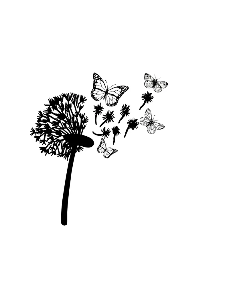Dandelion with butterflies poster by ArtDesign by KBK