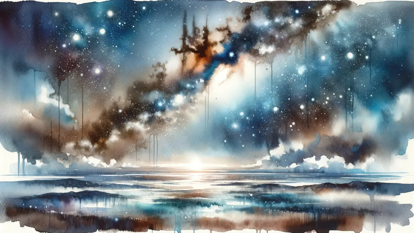 Sterrennacht over rustige wateren poster met aluminium frame van Chromatic Fusion Studio