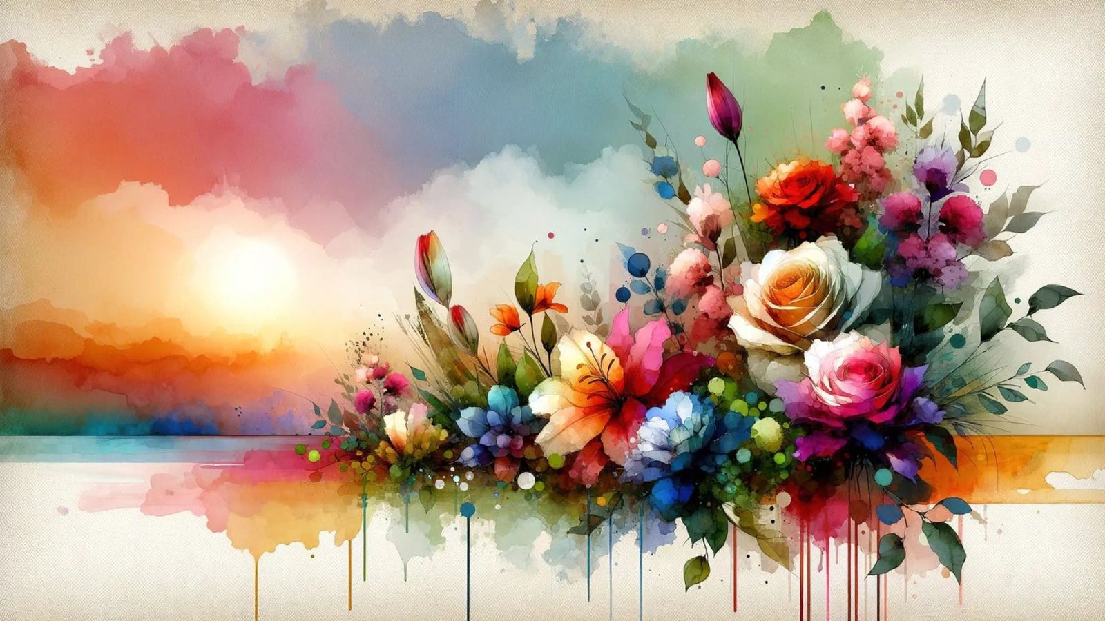 Aquarell Modern Artistic Garden Leinwand von Chromatic Fusion Studio