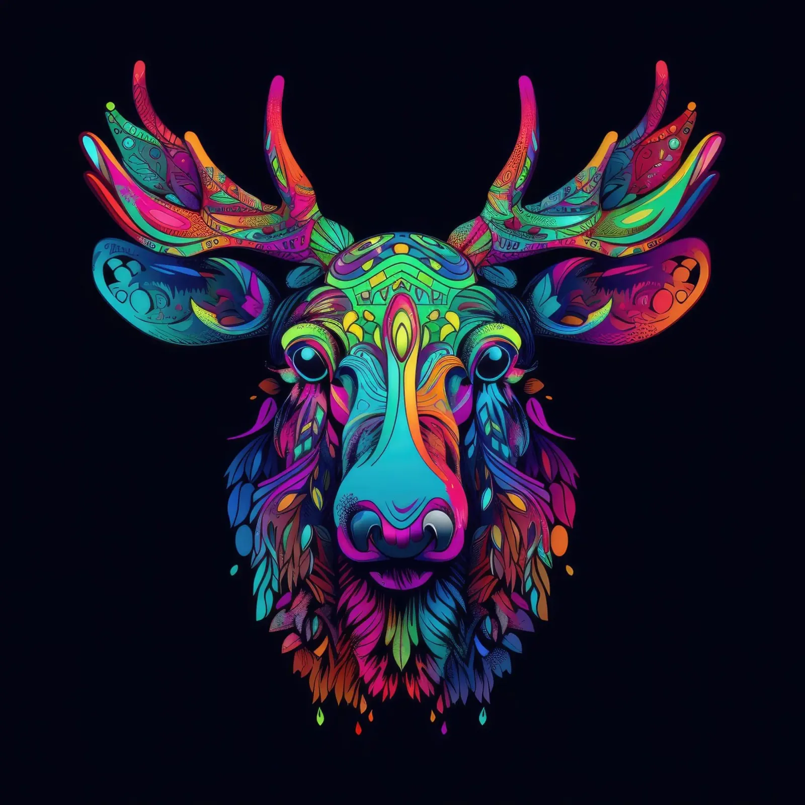 Alce Tatoo plexiglass da Animal Portraits