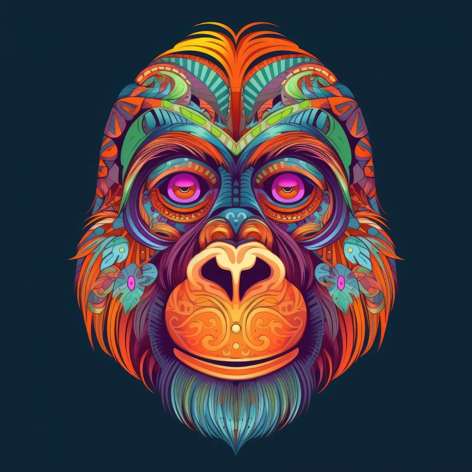 Orangutan Tatoo alluminio dibond da Animal Portraits