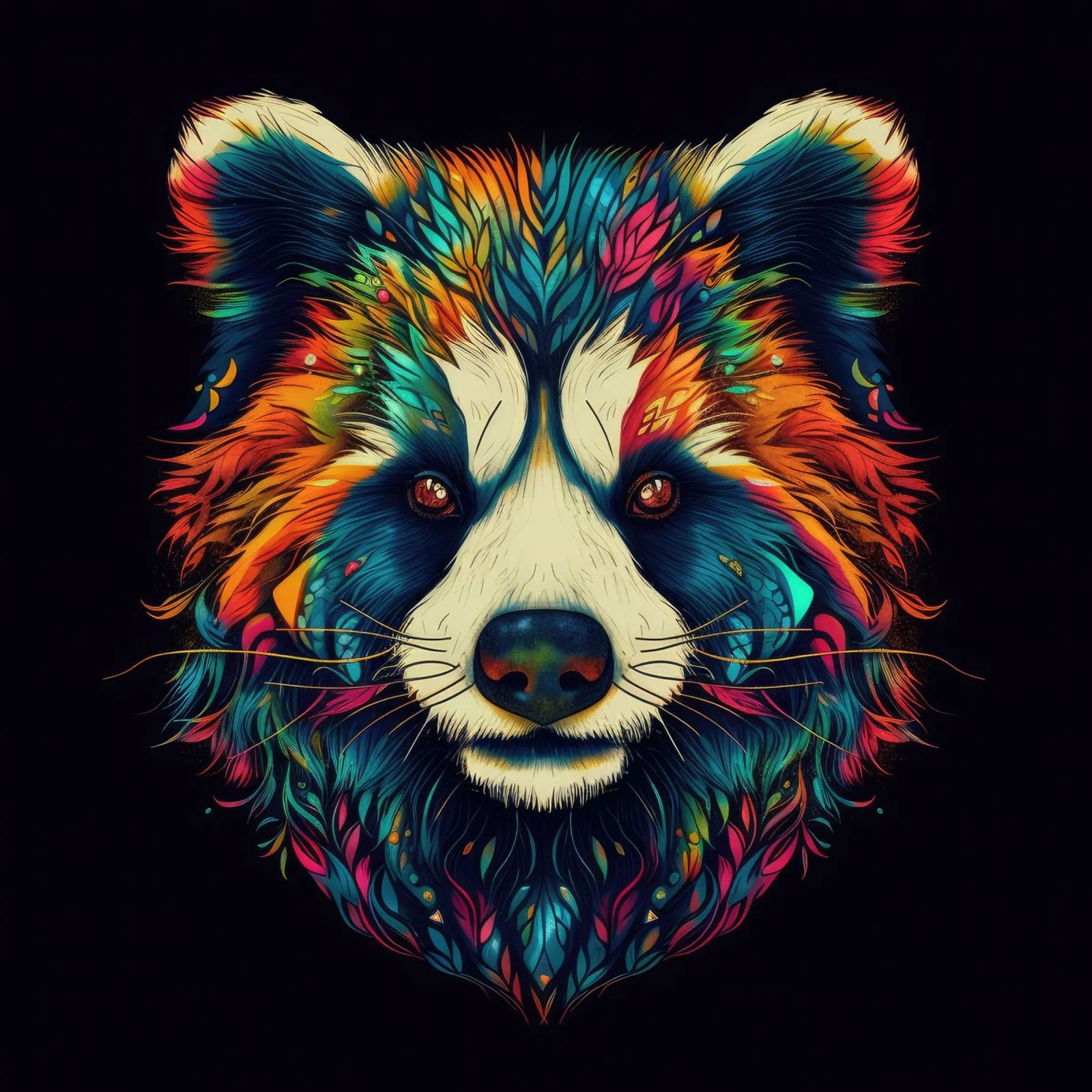 Tatoo Panda pellicola backlit da Animal Portraits