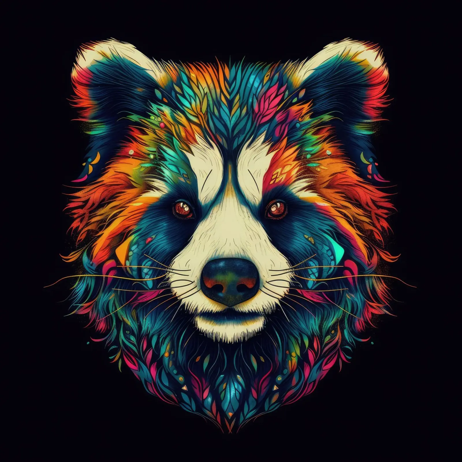 Tatoo Panda pellicola backlit da Animal Portraits