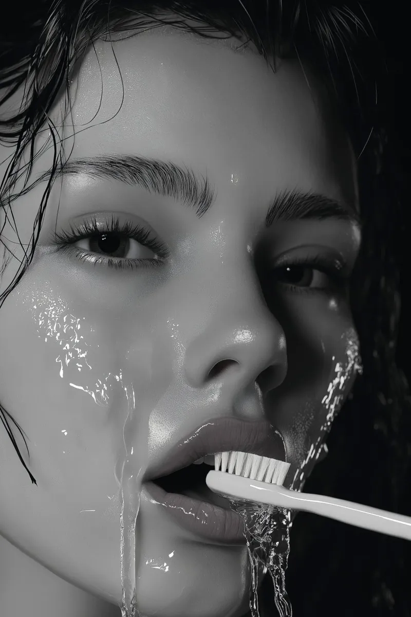 Dentist series -  Shower and the toothbrush carta hahnemühle da Synthaira
