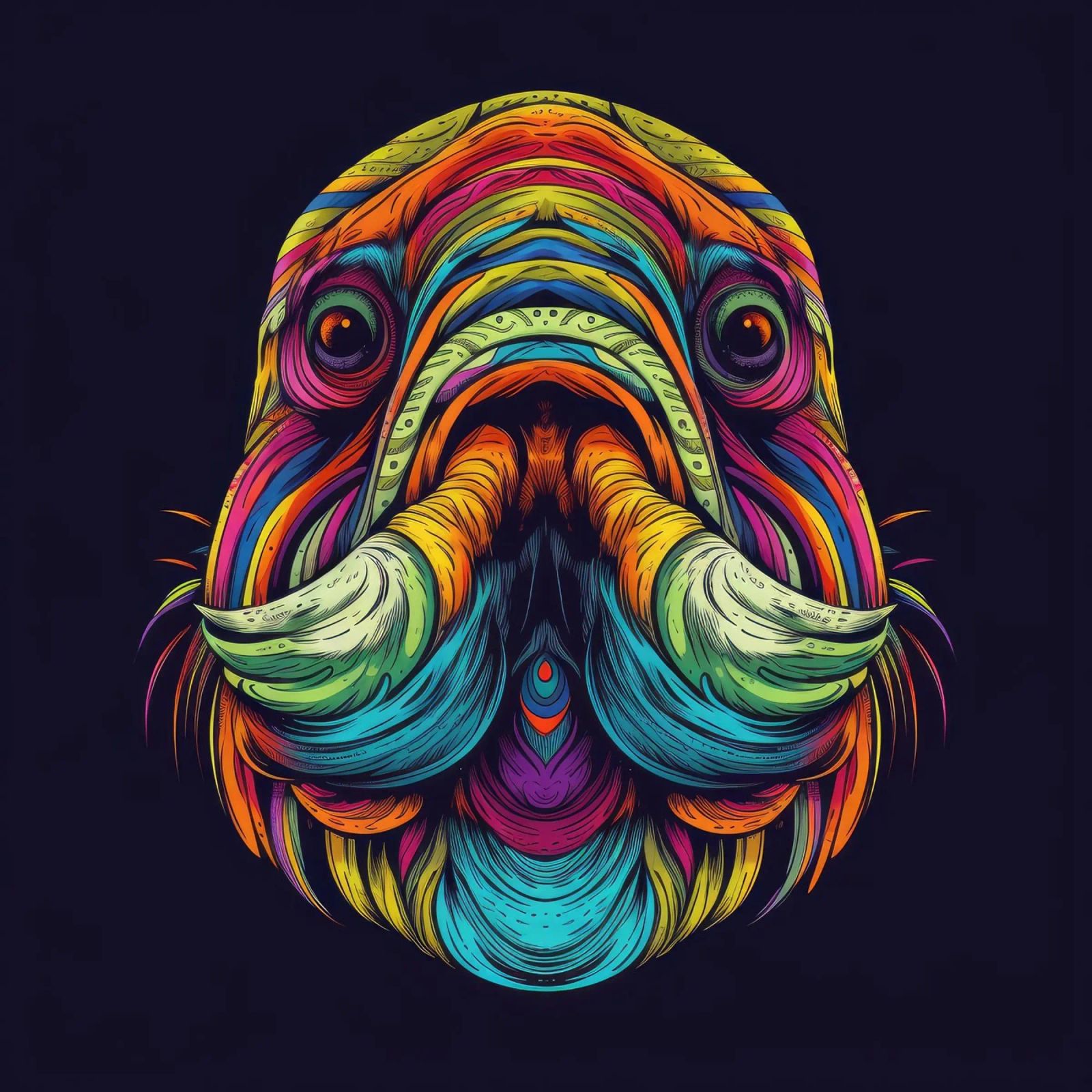 Tatoo Walrus poster van Animal Portraits