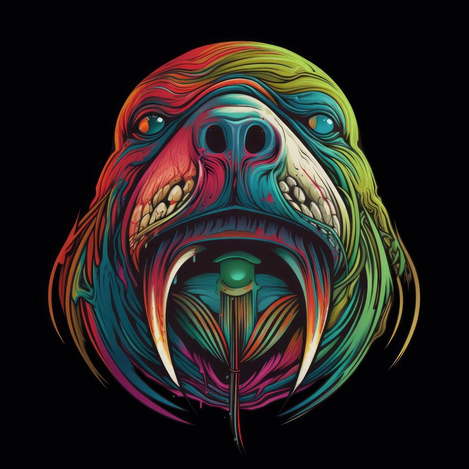 Tatoo Walrus poster van Animal Portraits