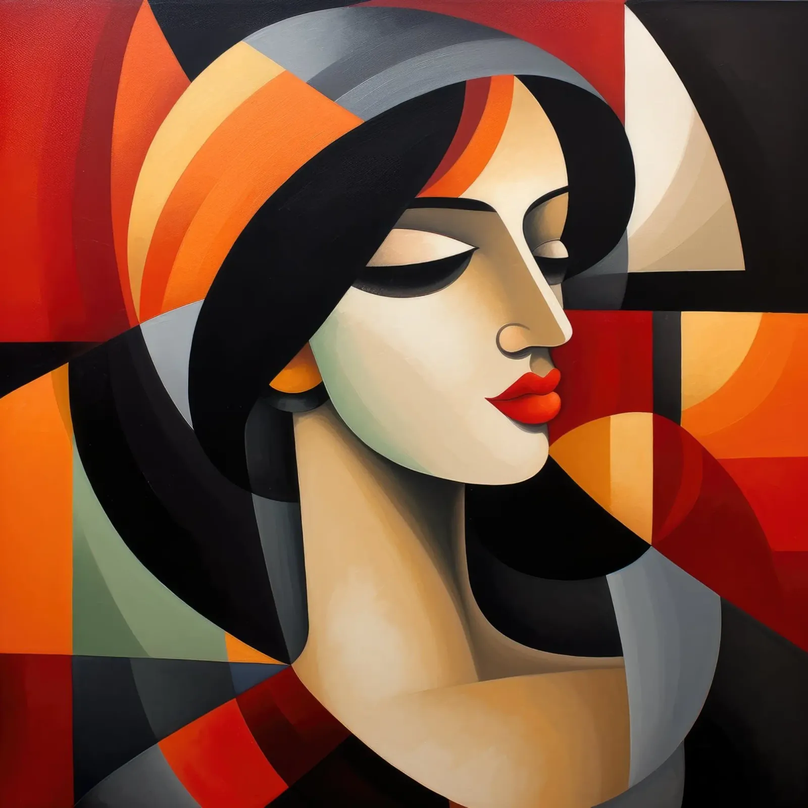Cubismo Donna portoghese pellicola backlit da Artful Muse
