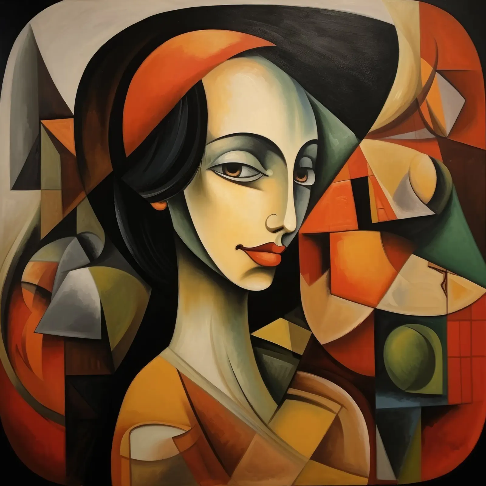 Cubismo Donna portoghese pellicola backlit da Artful Muse