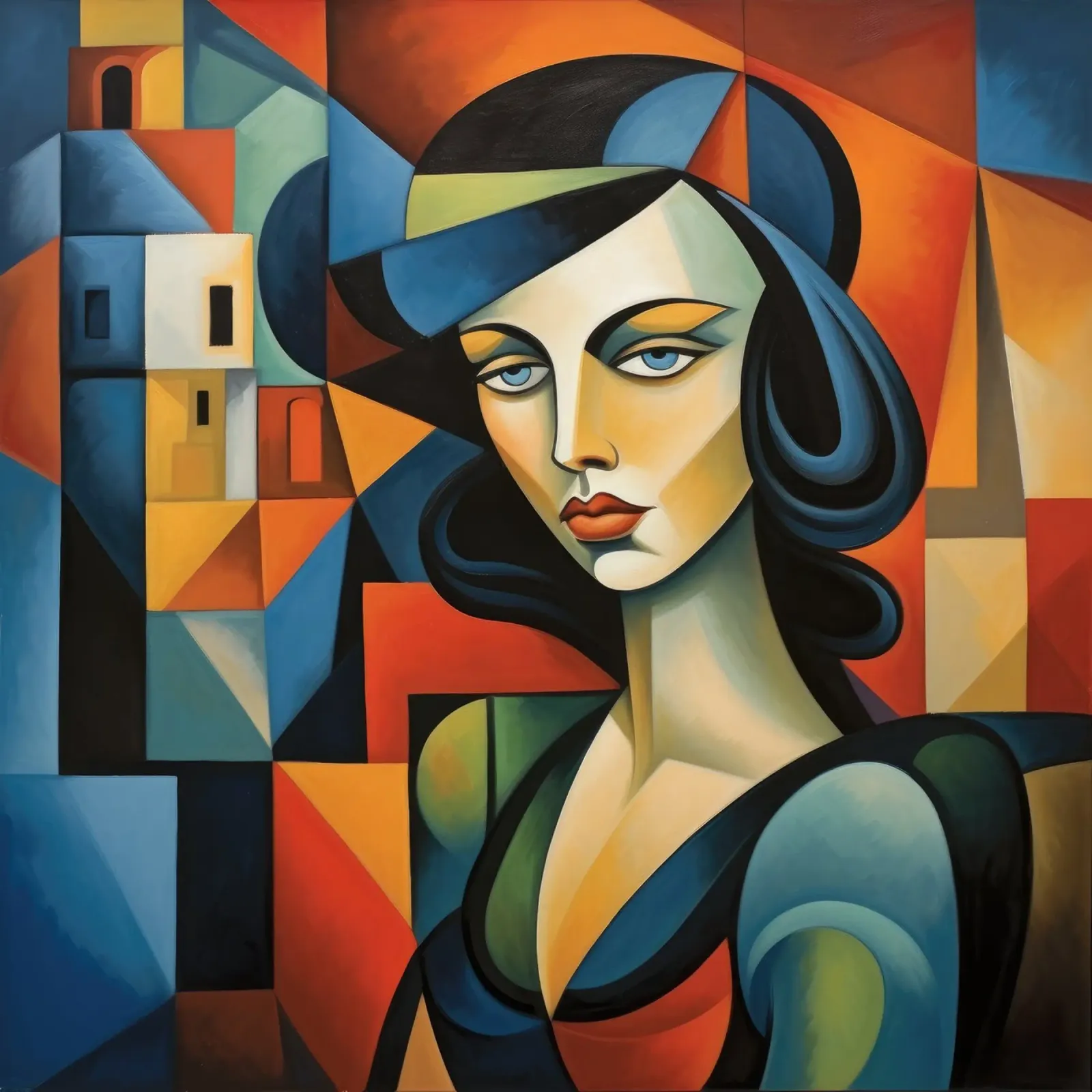 Cubismo Donna portoghese pellicola backlit da Artful Muse