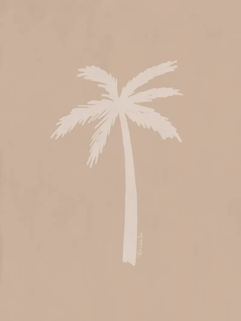 Light boho beige white organic abstract minimalist palm tree hahnemühle by This Wild Soul - Illustration