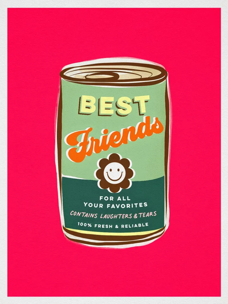 Best Friends • For Laughters & Tears Typographic can hahnemühle by Dominique Vari Words