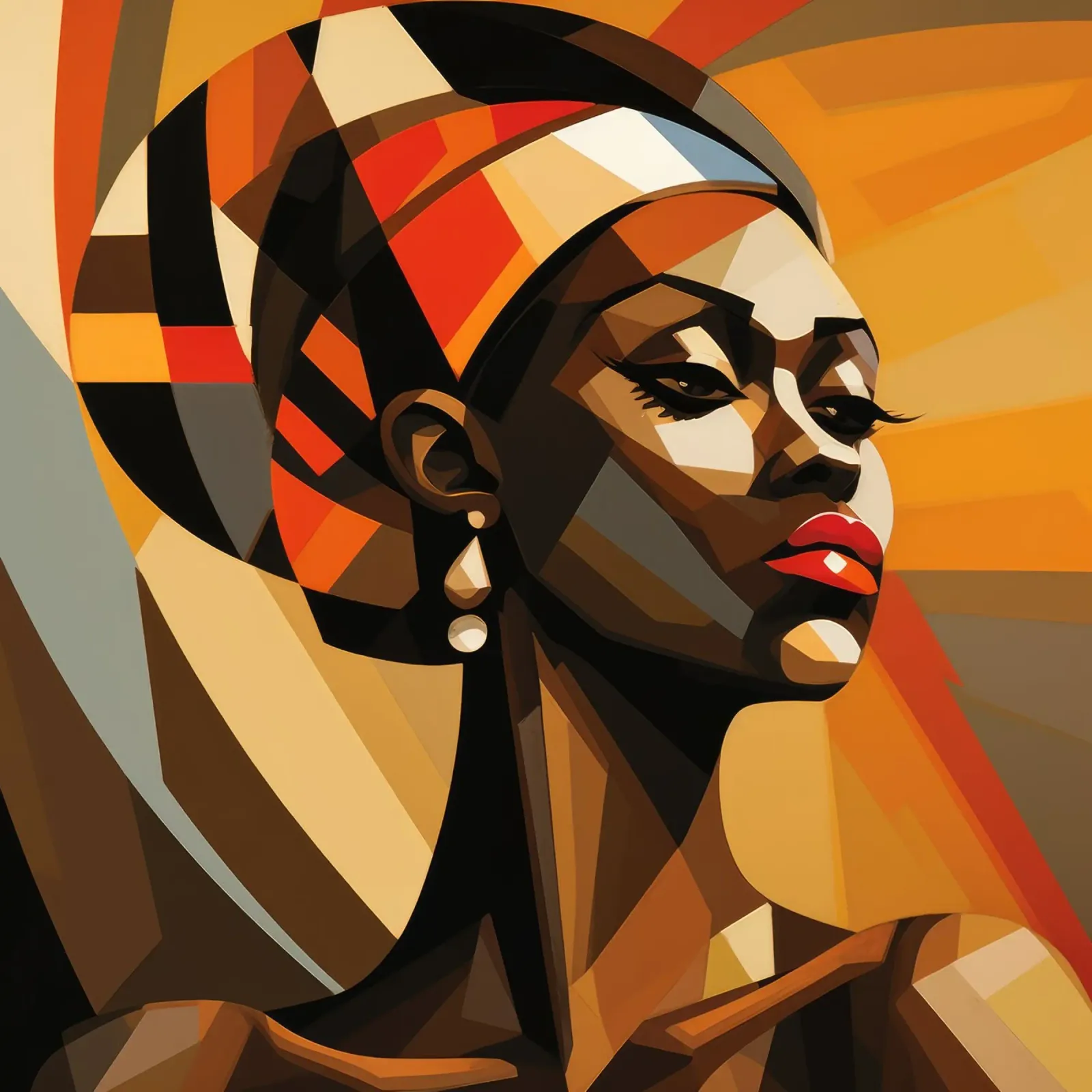 Cubismo Donna ugandese plexiglass da Artful Muse
