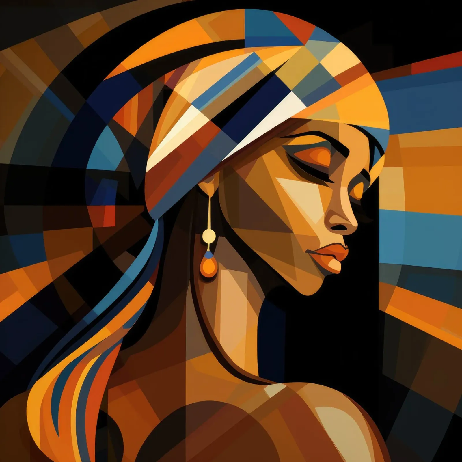 Cubismo Donna ugandese pellicola backlit da Artful Muse
