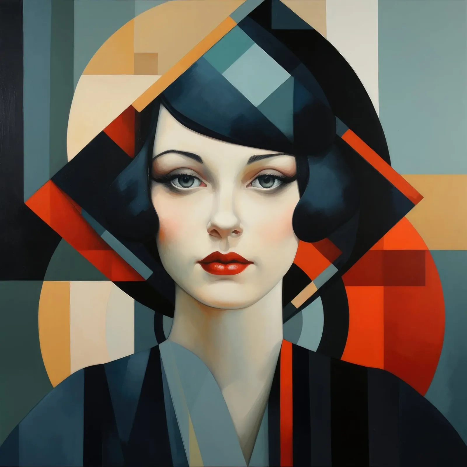 Astrazione geometrica Donna irlandese poster da Artful Muse