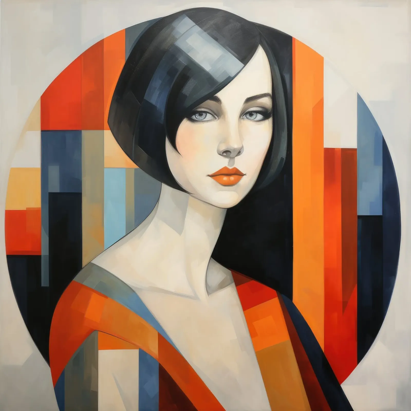 Astrazione geometrica Donna irlandese poster con telaio in alluminio da Artful Muse